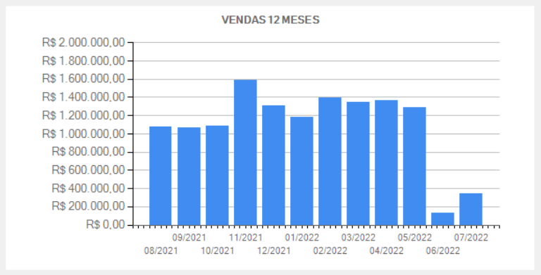 Gráfico De Vendas 12 Meses Holdprint Sistemas